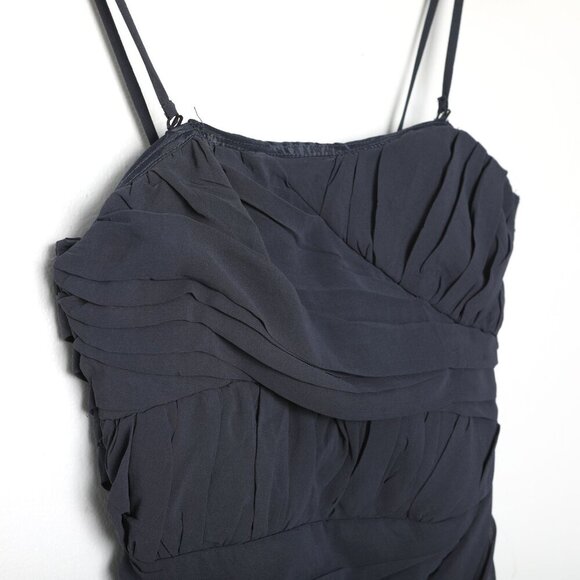 Soprano Ruched Mini Dress Cocktail Navy Sweetheart Neckline Short Boned Bodice - Picture 5 of 12